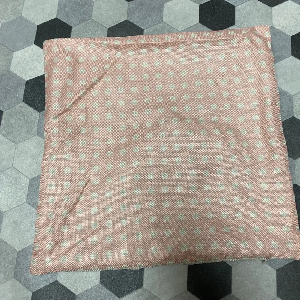 pink polkadot pillow cover sham 17”